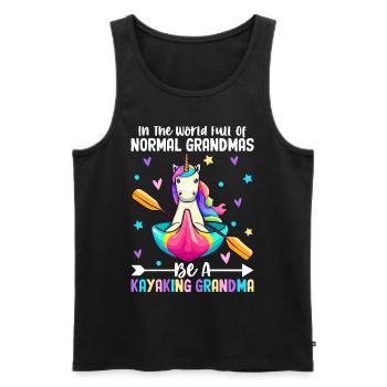 Female kayaker paddling - Men's Premium Organic Tank Top - black - Front - Michal (187cm)