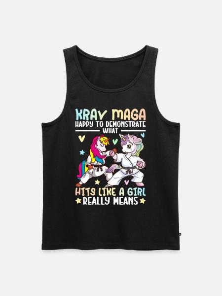 Martial Art Girl - Men's Premium Organic Tank Top - black