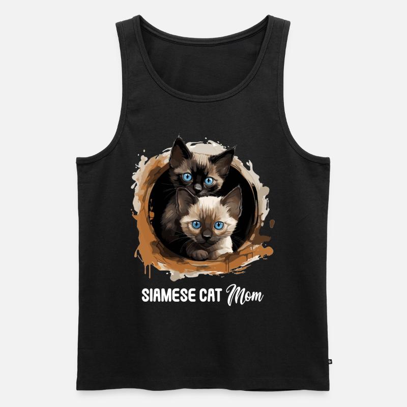Siamese Cat Siamkatze - Männer Premium Bio Tank Top - Schwarz