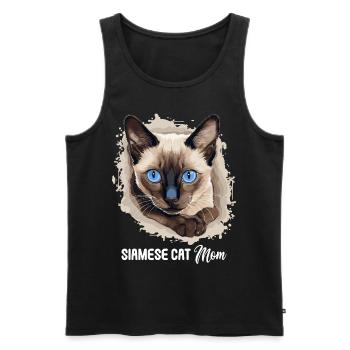 Siamese Cat Siamkatze - Männer Premium Bio Tank Top - Schwarz - Vorne - AI Model Male 178 light (178cm)