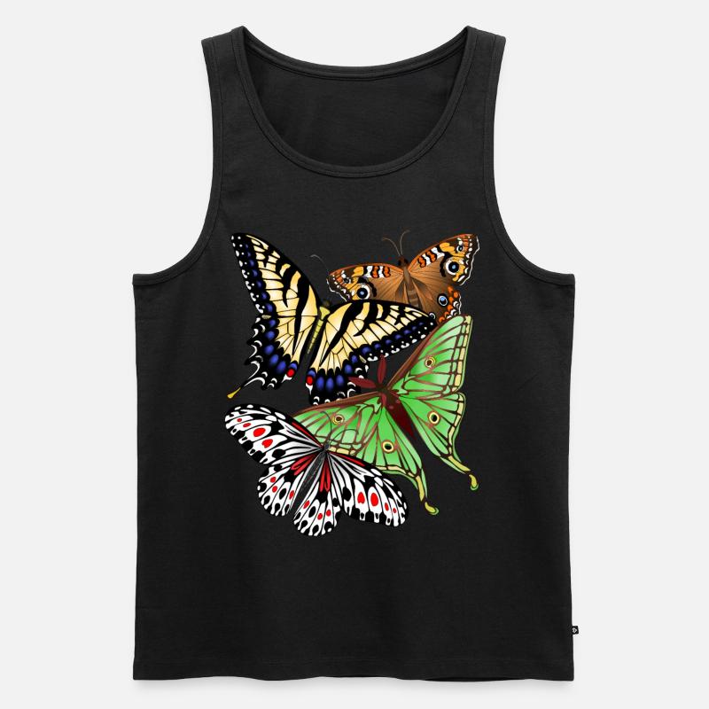 Schmetterlinge bunt - Männer Premium Bio Tank Top - Schwarz