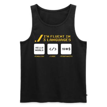 Computer Coder Funny Programmer Geek Programming - Männer Premium Bio Tank Top - Schwarz - Vorne - AI Model Male 178 light (178cm)