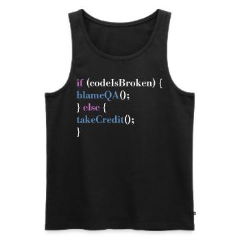 Programmer QA Saying Computer Programming - Männer Premium Bio Tank Top - Schwarz - Vorne - AI Model Male 178 light (178cm)