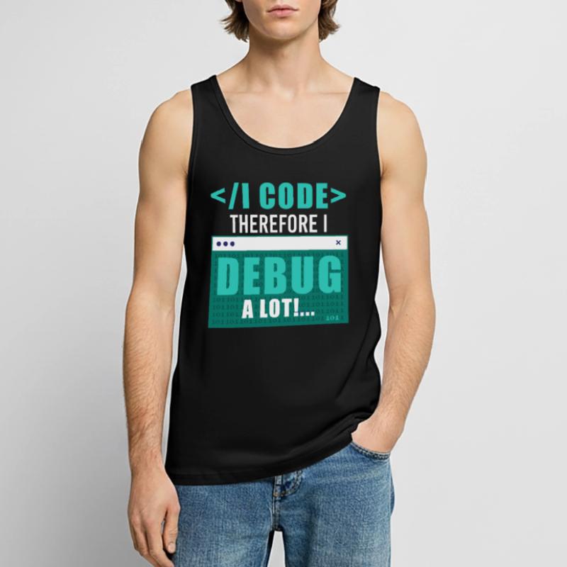 I Code Therefore I Debug Programming Computer Prog Männer Premium Bio Tank Top