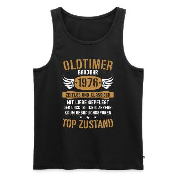 48. Geburtstag Mann Frau Geburtstagsgeschenk 1976 - Männer Premium Bio Tank Top - Schwarz - Vorne - Michal (187cm)