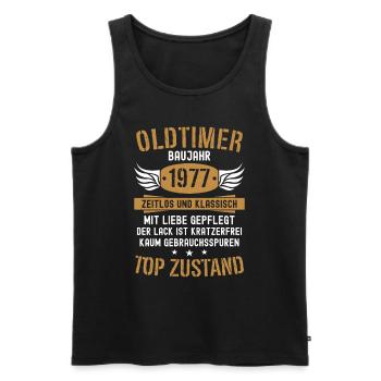 47. Geburtstag Mann Frau Geburtstagsgeschenk 1977 - Männer Premium Bio Tank Top - Schwarz - Vorne - Michal (187cm)