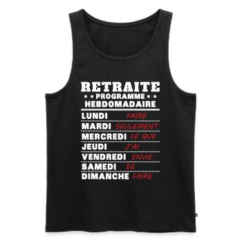 Retraite programme hebdomad retraite rigolo - Débardeur bio Premium Homme - noir - Devant - Michal (187cm)