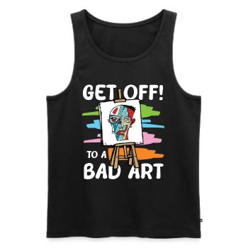 Get Off To A Bad Art - Männer Premium Bio Tank Top - Schwarz - Vorne - Michal (187cm)