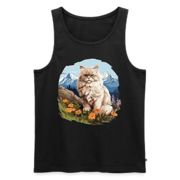 Persian Cat Perser Katze - Männer Premium Bio Tank Top - Schwarz - Vorne - Michal (187cm)