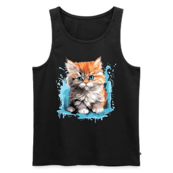 Persian Cat Perser Katze - Männer Premium Bio Tank Top - Schwarz - Vorne - Michal (187cm)