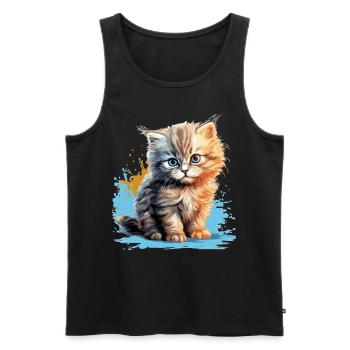 Persian Cat Perser Katze - Männer Premium Bio Tank Top - Schwarz - Vorne - Michal (187cm)