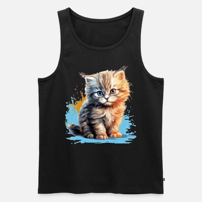 Chat persan Perser Katze - Débardeur bio Premium Homme - noir