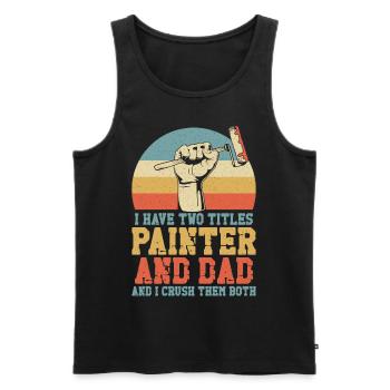 House Painter Decorator Dad Retro - Men's Premium Organic Tank Top - black - Front - AI Model Male 178 light (178cm)