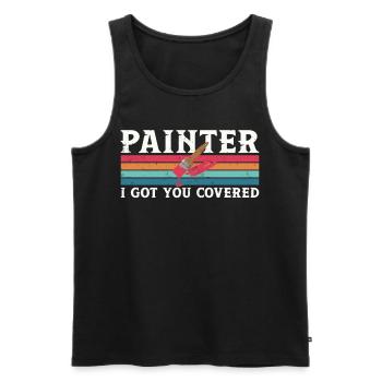 House Painter Decorator Pun Retro - Men's Premium Organic Tank Top - black - Front - AI Model Male 178 light (178cm)