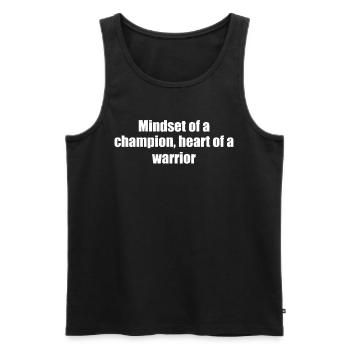 Fitness - Mindset of a champion, heart of a - Men's Premium Organic Tank Top - black - Front - Michal (187cm)