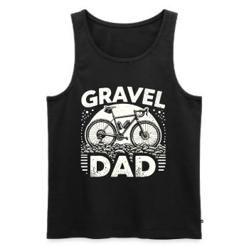 Papa gravel - Débardeur bio Premium Homme - noir - Devant - AI Model Male 178 light (178cm)