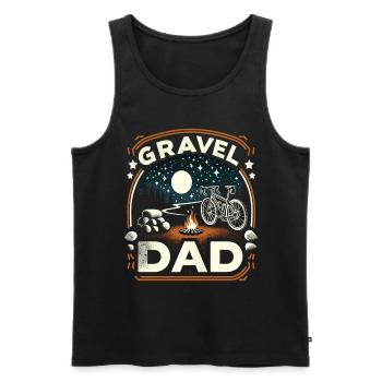 Papa gravel - Débardeur bio Premium Homme - noir - Devant - AI Model Male 178 light (178cm)