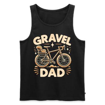 Papa gravel - Débardeur bio Premium Homme - noir - Devant - AI Model Male 178 light (178cm)