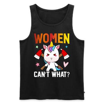 Firefighter Girl Fire Fighting - Men's Premium Organic Tank Top - black - Front - AI Model Male 178 light (178cm)