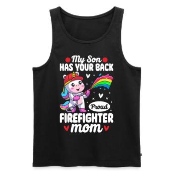 Feuerwehr-Mama - Männer Premium Bio Tank Top - Schwarz - Vorne - AI Model Male 178 light (178cm)