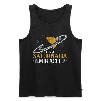 Saturnalien It's A Saturnalia Miracle - Men's Premium Organic Tank Top - black - Front - AI Model Male 178 light (178cm)