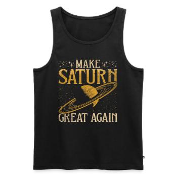 Saturnalia Make Saturn Great Again - Men's Premium Organic Tank Top - black - Front - AI Model Male 178 light (178cm)