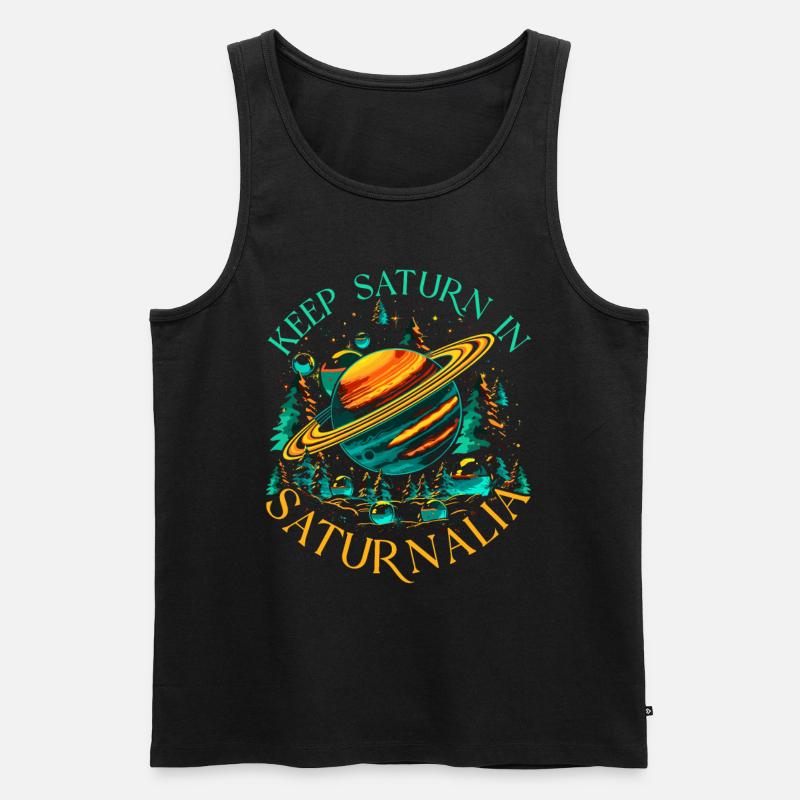 Keep Saturn In Saturnalia - Männer Premium Bio Tank Top - Schwarz