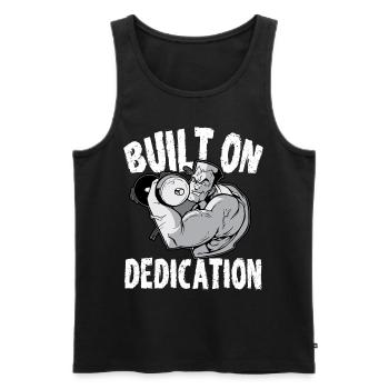 Built On Dedication Weightlifting Workout Gym - Männer Premium Bio Tank Top - Schwarz - Vorne - Michal (187cm)