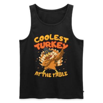 Thanksgiving for Kids Coolest Turkey at the Table - Männer Premium Bio Tank Top - Schwarz - Vorne - AI Model Male 178 light (178cm)