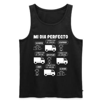 Mein perfekter Tag als LKW-Fahrer - Männer Premium Bio Tank Top - Schwarz - Vorne - AI Model Male 178 light (178cm)