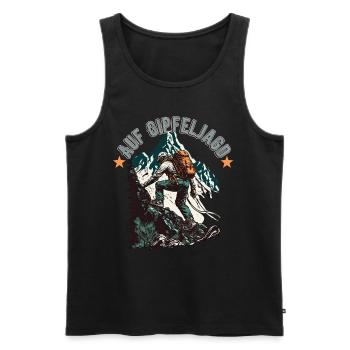 Hiker design for mountaineers and climbers - Men's Premium Organic Tank Top - black - Front - Michal (187cm)