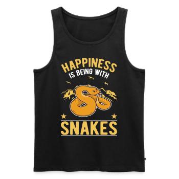Schlangen Besitzer Kornnatter Natter - Männer Premium Bio Tank Top - Schwarz - Vorne - AI Model Male 178 light (178cm)