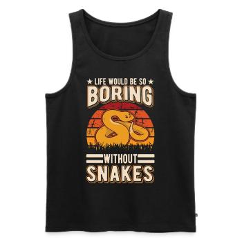 Schlangen Besitzer Schlangenliebhaber - Männer Premium Bio Tank Top - Schwarz - Vorne - AI Model Male 178 light (178cm)