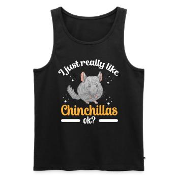 Ich mag Chinchillas Nagetier Wollmaus - Männer Premium Bio Tank Top - Schwarz - Vorne - Michal (187cm)