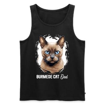 Burmese Cat Burma Katze - Men's Premium Organic Tank Top - black - Front - AI Model Male 178 light (178cm)