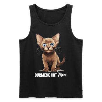 Burmese Cat Burma Katze - Men's Premium Organic Tank Top - black - Front - AI Model Male 178 light (178cm)