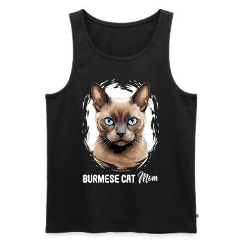 Burmese Cat Burma Katze - Men's Premium Organic Tank Top - black - Front - AI Model Male 178 light (178cm)
