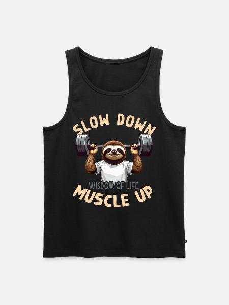 Motiverende dovendyr træning Bodybuilding Sjov - Herre Premium økologisk tanktop - sort
