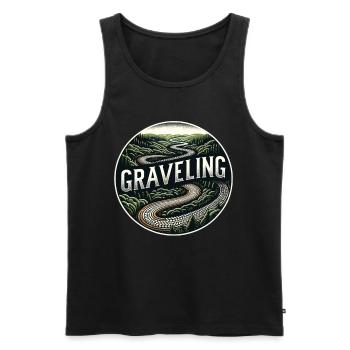 Graveling Gravelbike Gravelbiker Gravel Bike - Débardeur bio Premium Homme - noir - Devant - AI Model Male 178 light (178cm)