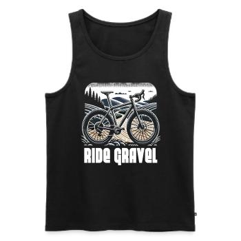 Ride Gravel - Männer Premium Bio Tank Top - Schwarz - Vorne - AI Model Male 178 light (178cm)