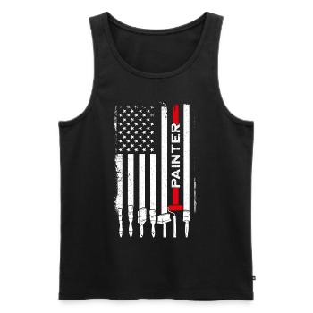House Painter Decorator American - Men's Premium Organic Tank Top - black - Front - Michal (187cm)