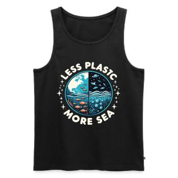Moins de plastique, plus d’environnementalistes de l’environnement marin - Débardeur bio Premium Homme - noir - Devant - Michal (187cm)