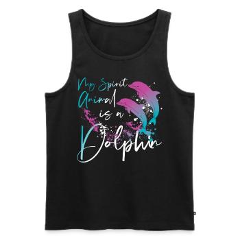 Dolphin My Spirit Animal Is A - Men's Premium Organic Tank Top - black - Front - Michal (187cm)
