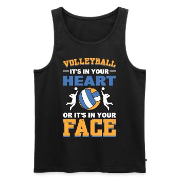 Le volley-ball est dans votre cœur ou dans votre cœur - Débardeur bio Premium Homme - noir - Devant - Michal (187cm)