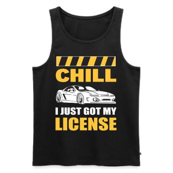 Chill I Just Got My License New Driver First Time - Männer Premium Bio Tank Top - Schwarz - Vorne - AI Model Male 178 light (178cm)