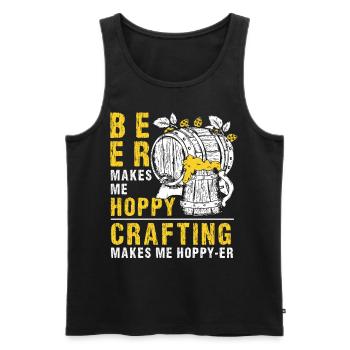 Beer Makes Me Hoppy Funny Craft Brewery Homebrew B - Männer Premium Bio Tank Top - Schwarz - Vorne - Michal (187cm)