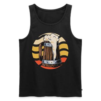 Retro Homebrew Craft Beer Brewer Drinking - Männer Premium Bio Tank Top - Schwarz - Vorne - Michal (187cm)