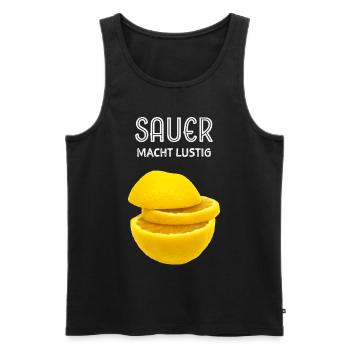Sauer macht lustig Zitrone Lemon Tropen Früchte - Männer Premium Bio Tank Top - Schwarz - Vorne - Michal (187cm)