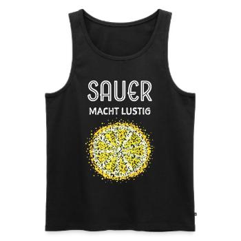 Sauer macht lustig Zitrone Früchte Sommerfrucht - Männer Premium Bio Tank Top - Schwarz - Vorne - Michal (187cm)