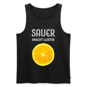 Sauer macht lustig Zitrone Lemon Tropische Früchte - Männer Premium Bio Tank Top - Schwarz - Vorne - Michal (187cm)